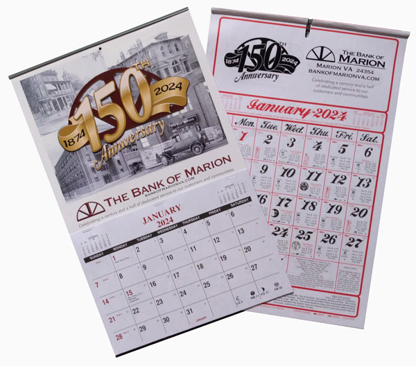 Your choice of these two commemorative calendars is available free at your favorite branch as long as supplies last.