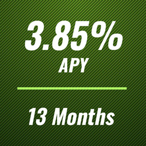 3.85% APR for 13 months CD