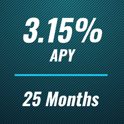 3.15% APR for 25 months CD