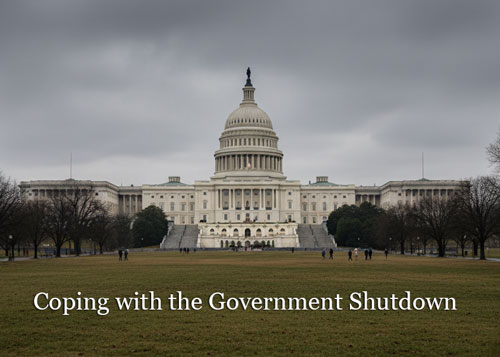 Government Shutdown sign with Capitol building