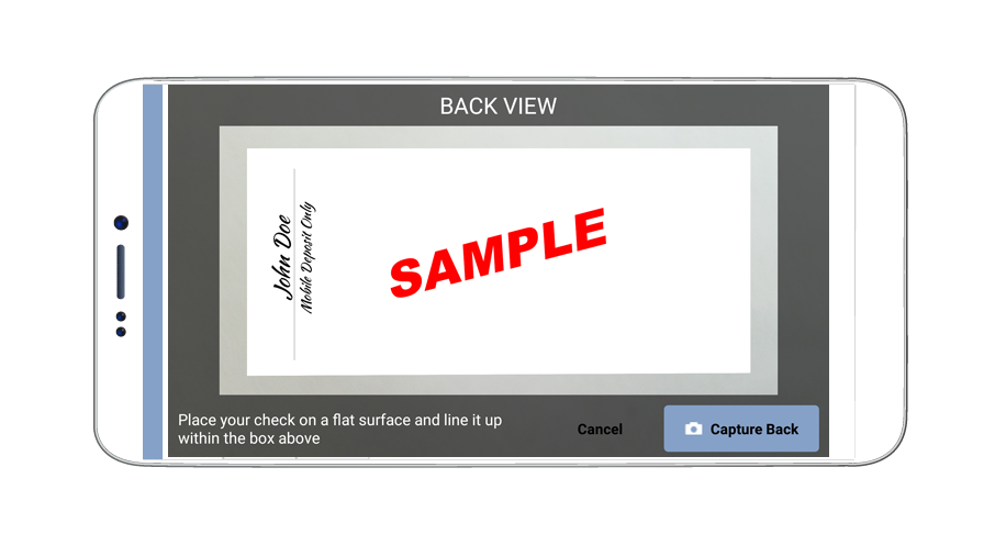 Take picture of back of check
