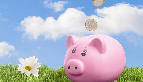 Piggy bank representing a savings account